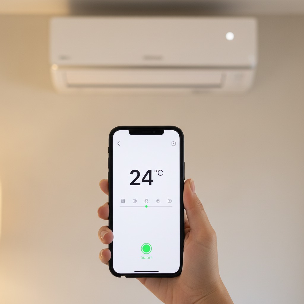 Kawalan aircond Acson melalui aplikasi MyAcson pada telefon